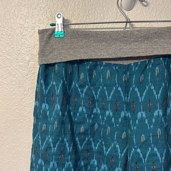 Sundance Linen Ikat Wide Leg Pull On Pants Medium - Picture 3 of 6